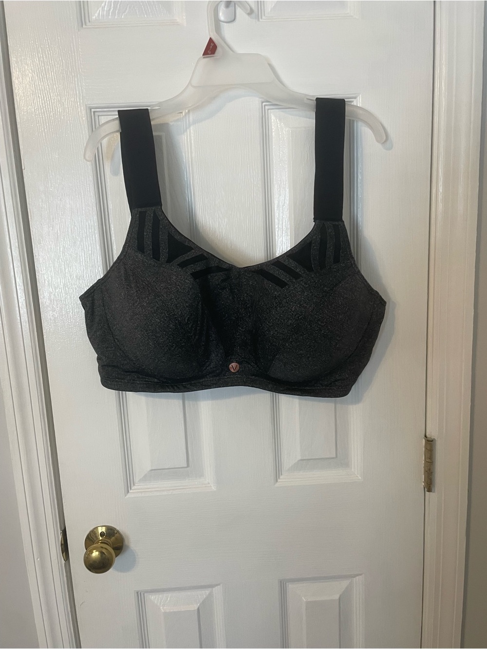 Lane Bryant Livi Dark Grey Sports Bra Adjustable Strap 46DD Athletic Supportive